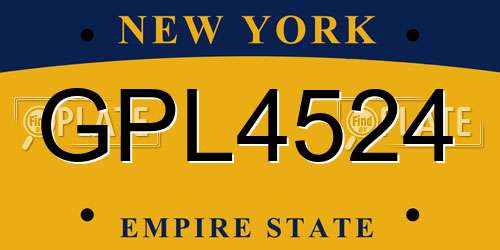 GPL4524 New York License Plate
