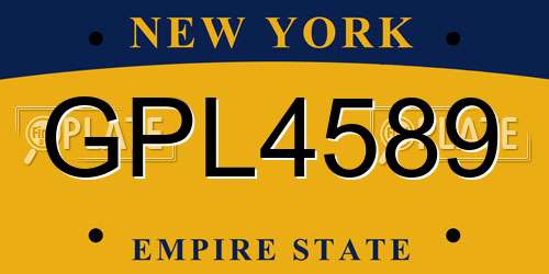 GPL4589 New York License Plate