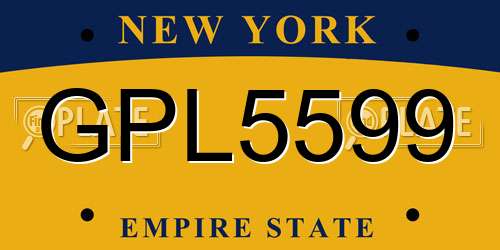 GPL5599 New York License Plate