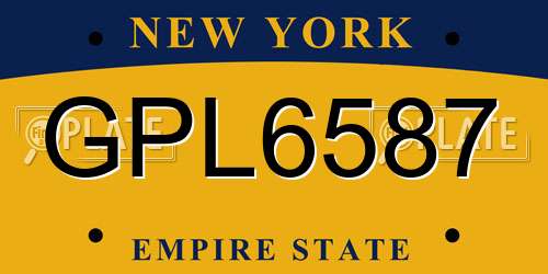 GPL6587 New York License Plate