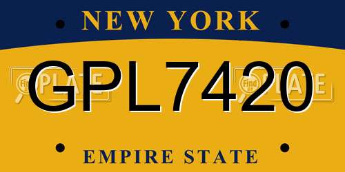 GPL7420 New York License Plate