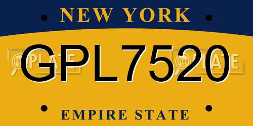 GPL7520 New York License Plate