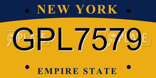 GPL7579 New York License Plate