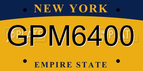 GPM6400 New York License Plate