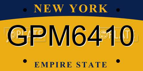 GPM6410 New York License Plate