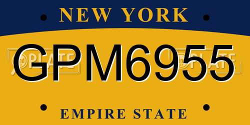 GPM6955 New York License Plate