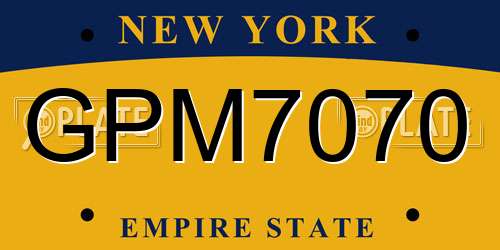 GPM7070 New York License Plate