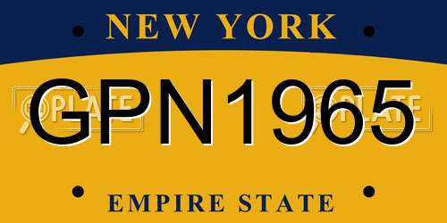 GPN1965 New York License Plate