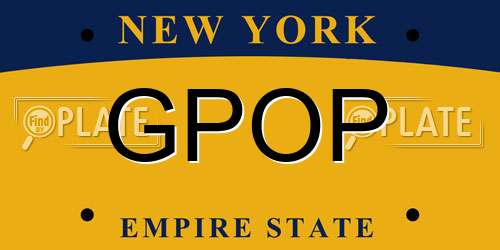 GPOP New York License Plate