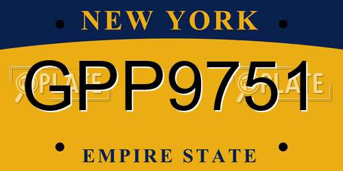 GPP9751 New York License Plate