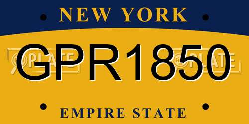 GPR1850 New York License Plate
