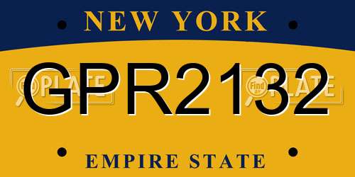 GPR2132 New York License Plate