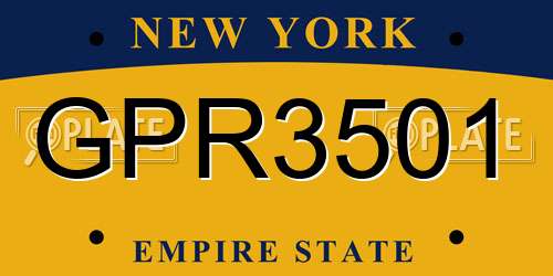 GPR3501 New York License Plate