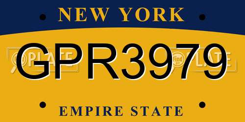 GPR3979 New York License Plate