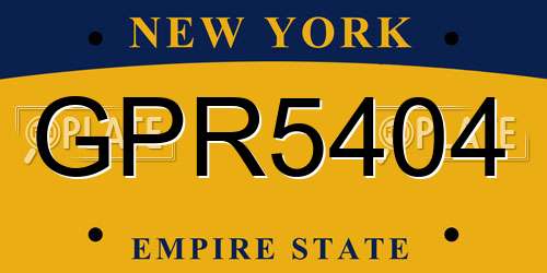 GPR5404 New York License Plate