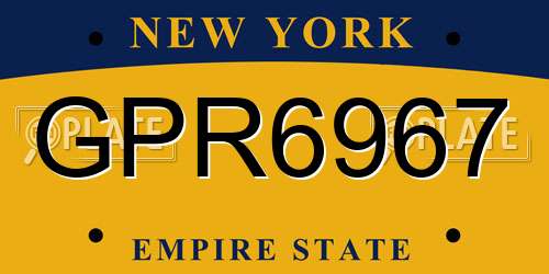 GPR6967 New York License Plate