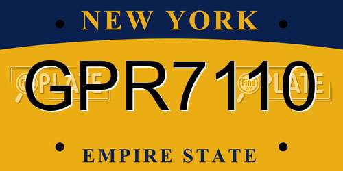GPR7110 New York License Plate