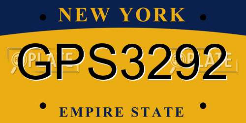 GPS3292 New York License Plate