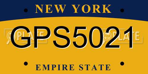 GPS5021 New York License Plate