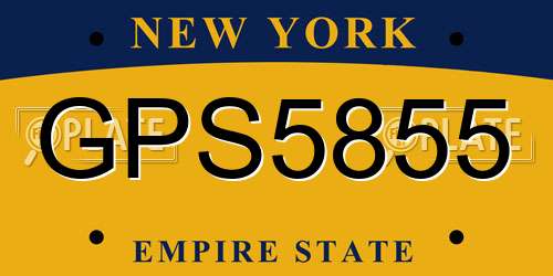GPS5855 New York License Plate