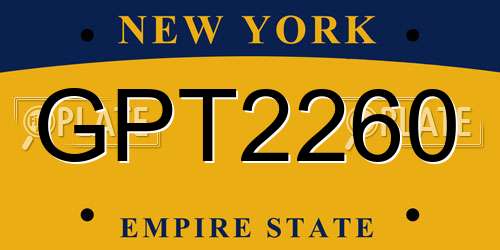 GPT2260 New York License Plate