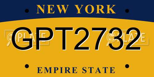 GPT2732 New York License Plate