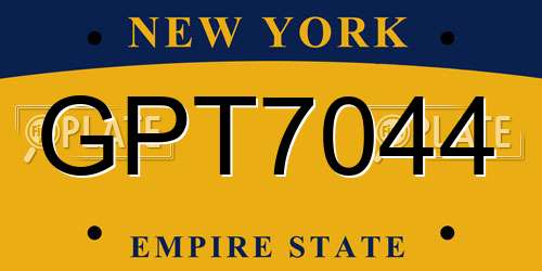 GPT7044 New York License Plate