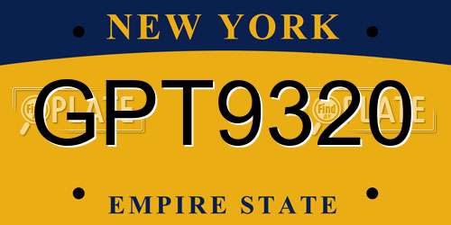 GPT9320 New York License Plate
