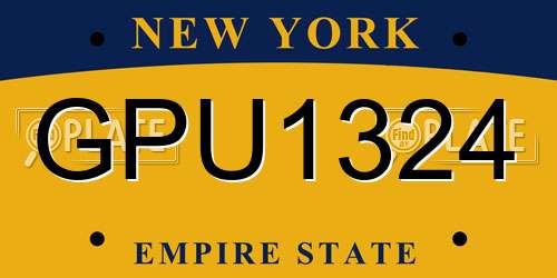 GPU1324 New York License Plate