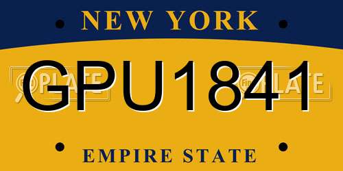 GPU1841 New York License Plate