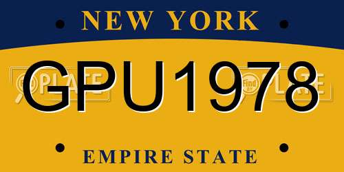 GPU1978 New York License Plate