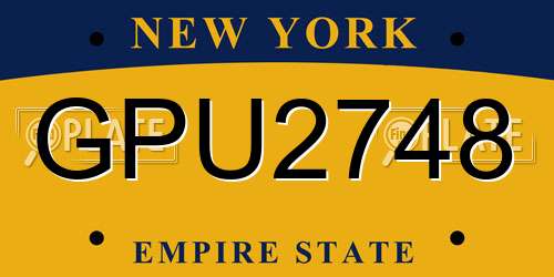 GPU2748 New York License Plate