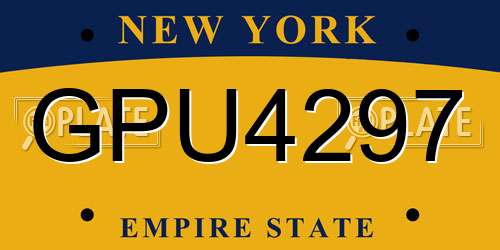 GPU4297 New York License Plate