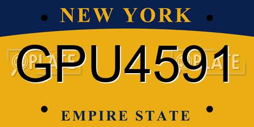 GPU4591 New York License Plate