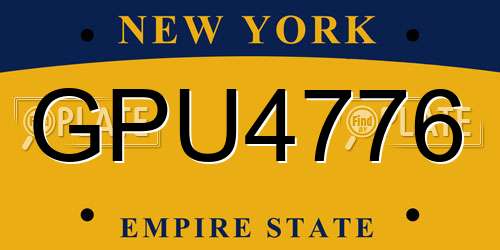 GPU4776 New York License Plate