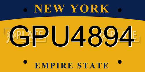 GPU4894 New York License Plate