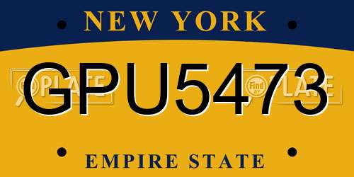 GPU5473 New York License Plate