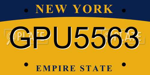 GPU5563 New York License Plate