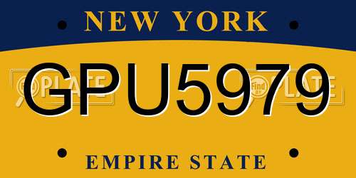GPU5979 New York License Plate