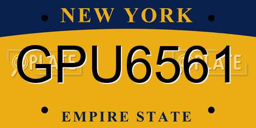 GPU6561 New York License Plate