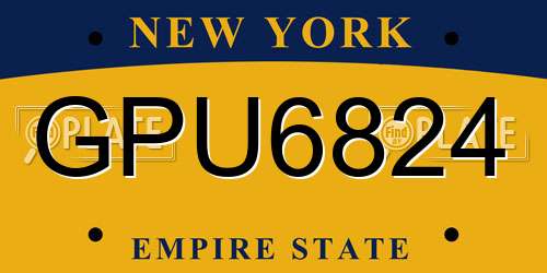 GPU6824 New York License Plate