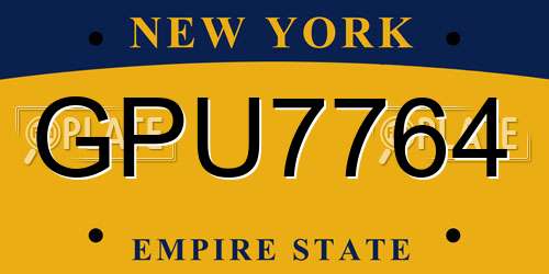 GPU7764 New York License Plate
