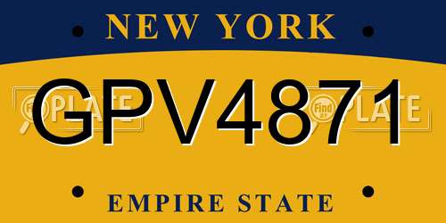 GPV4871 New York License Plate