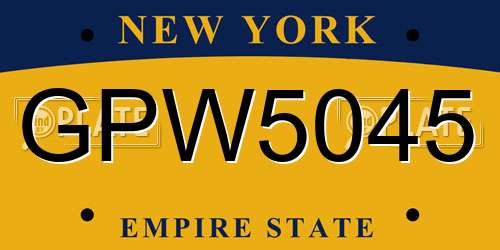 GPW5045 New York License Plate