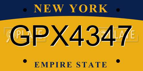 GPX4347 New York License Plate