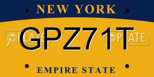 GPZ71T New York License Plate