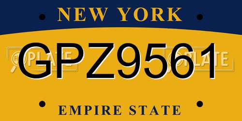 GPZ9561 New York License Plate