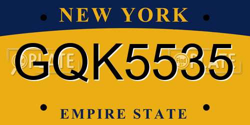 GQK5535 New York License Plate