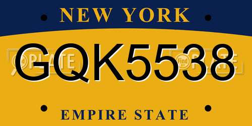 GQK5538 New York License Plate