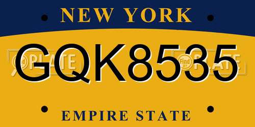 GQK8535 New York License Plate